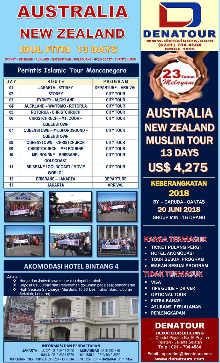 Paket tour muslim AUSTRALIA NEW ZEALAND idul fitri 13 days