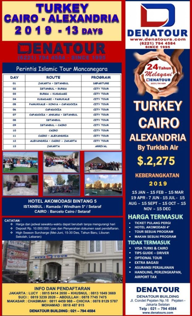 HOT Promo Tour Muslim Turki Kairo Alexandria 2019